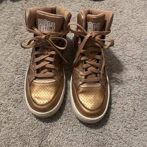 Force1 Women's Gold High-Top Sneakers